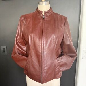 Sienna Studio Women's Brown 100% Leather Jacket,‎ Size Med